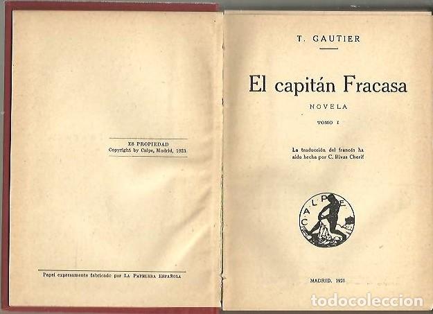Libros: EL CAPITAN FRACASA. - GAUTIER, T. - Foto 1