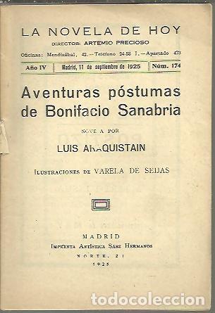 Libros: AVENTURAS POSTUMAS DE BONIFACIO SANABRIA. - ARAQUISTAIN, Luis. - Foto 1