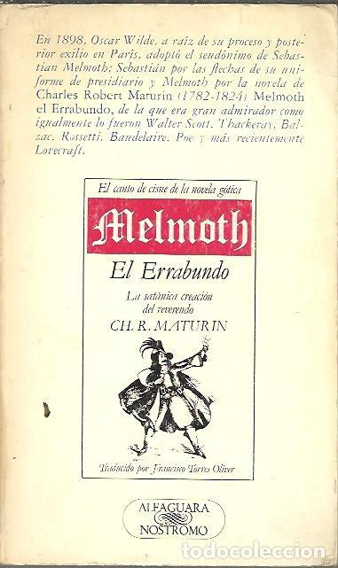 Libros: MELMOTH EL ERRABUNDO. - MATURIN, Charles Robert. - Foto 1