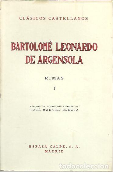 Libros: RIMAS. - LEONARDO DE ARGENSOLA, Bartolom&eacute;. - Foto 1