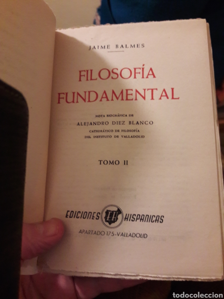 Libros: Filosof&iacute;a fundamental. Balmes. Tomo I y II. - Foto 5