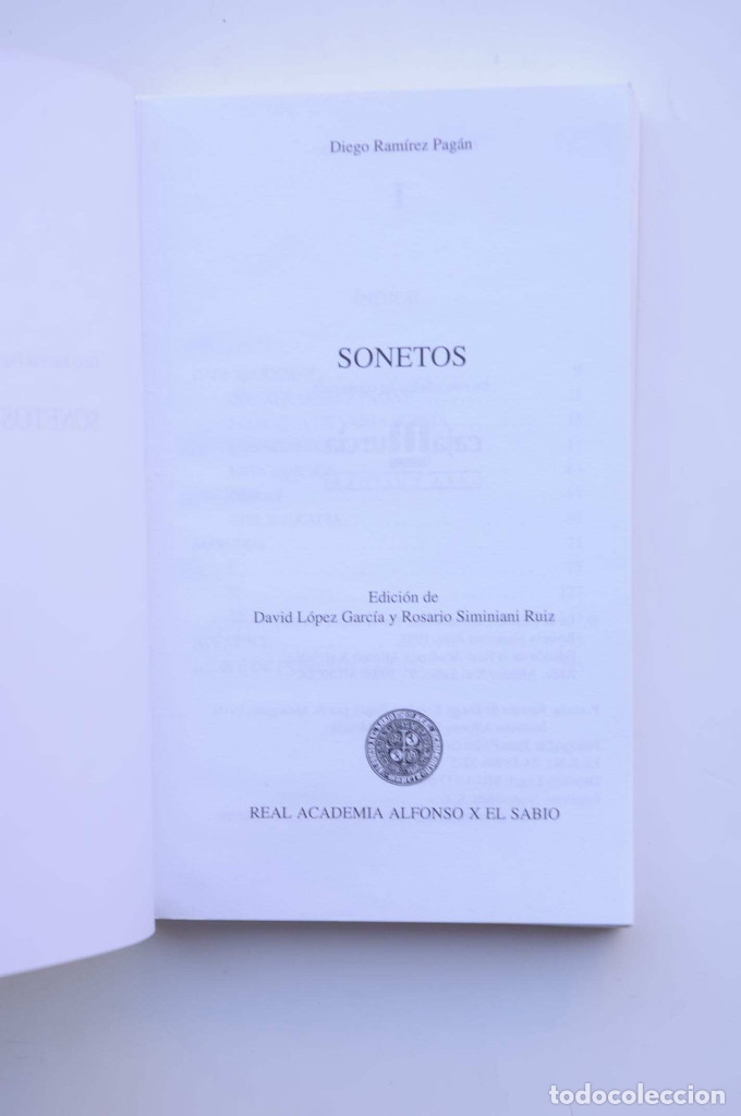 Libros: Diego Ram&iacute;rez Pag&aacute;n. Sonetos - RAM&Iacute;REZ PAG&Aacute;N, Diego - Foto 2
