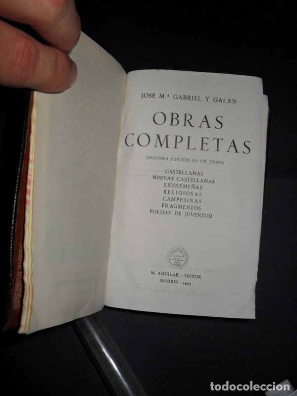 Libros: Joya 017, Obras Completas, Gabriel y Gal&aacute;n, Aguilar - Foto 5