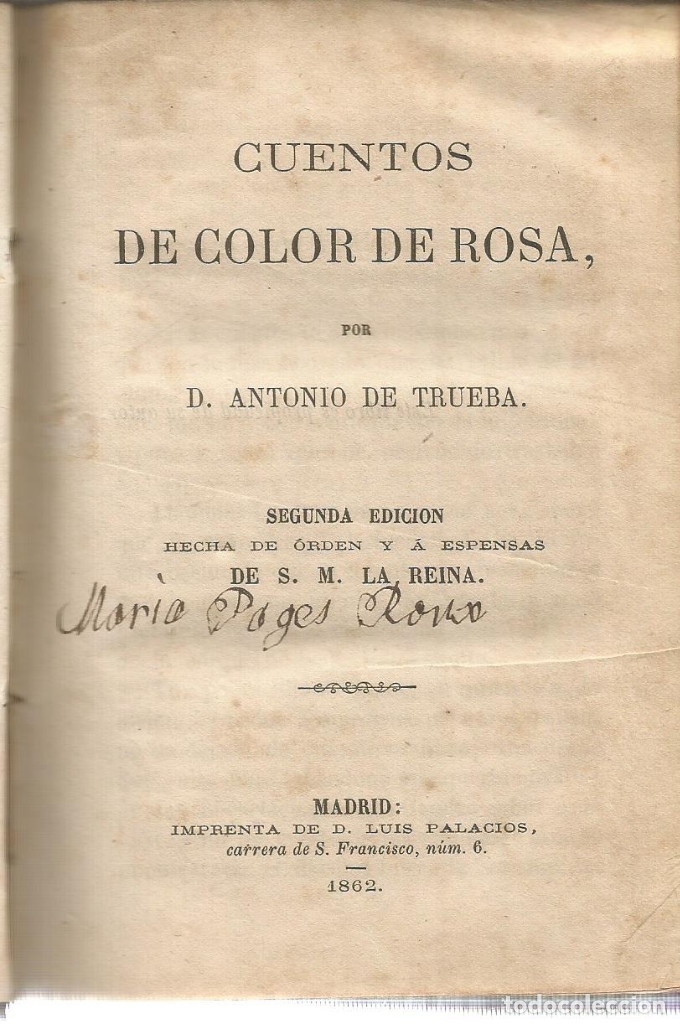 Libros: Cuentos de color de rosa - DE TRUEBA, ANTONIO - Foto 2