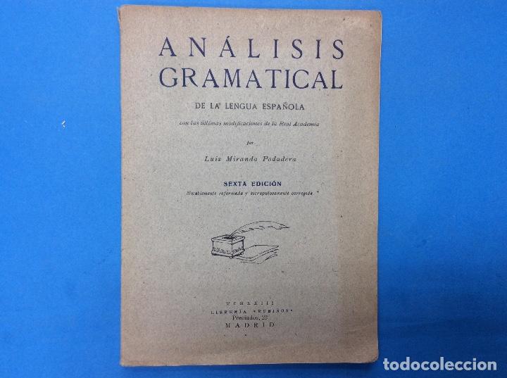 Libros: AN&Aacute;LISIS GRAMATICAL -1923 - Foto 1