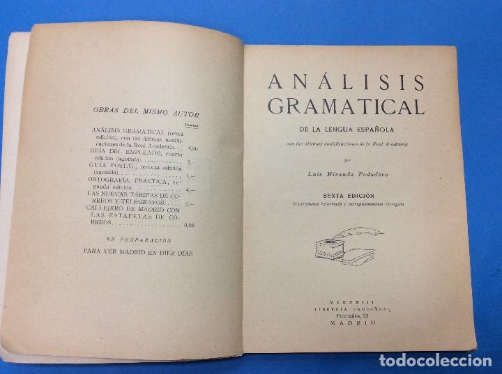 Libros: AN&Aacute;LISIS GRAMATICAL -1923 - Foto 3