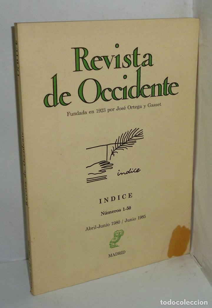Libros: INDICE NUMEROS 1-50 (REVISTA DE OCCIDENTE) - Foto 1