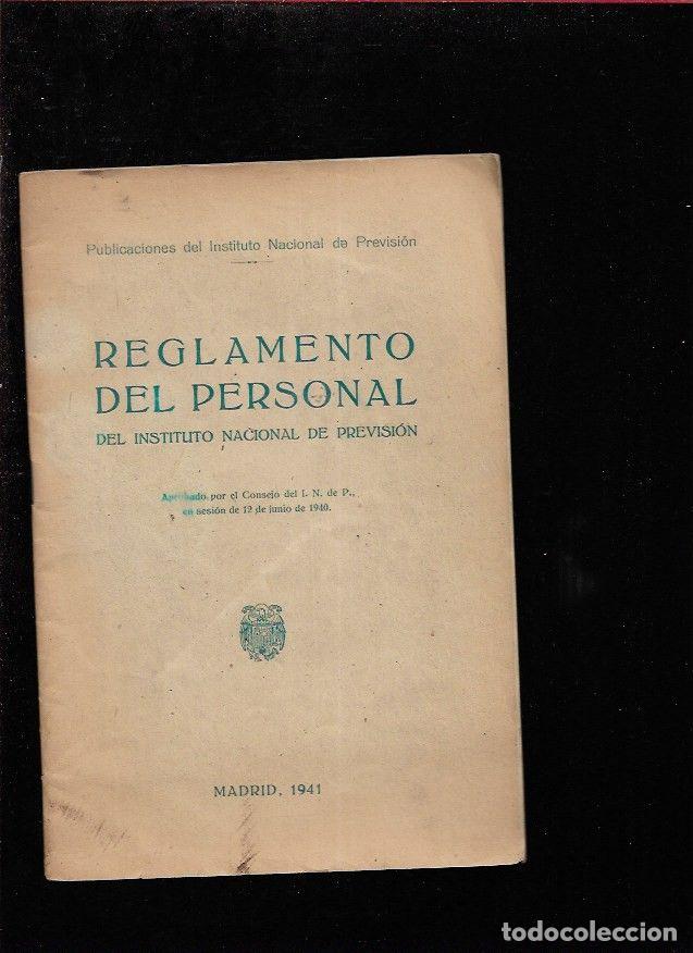 Libros: REGLAMENTO DEL PERSONAL DEL INSTITUTO NACIONAL DE PREVISION - VARIOS - Foto 1