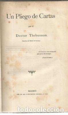 Libros: Un pliego de cartas - THEBUSSEM - Foto 1