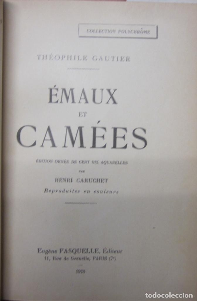 Libros: Emaux et camees - GAUTIER, THEOPHILE - Foto 2