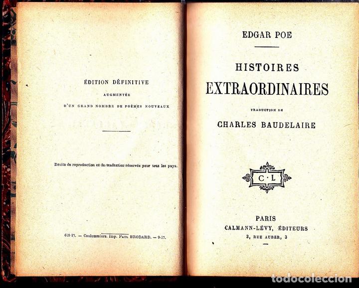 Libros: HISTOIRES EXTRAORDINAIRES. - POE, Edgar A. - Foto 1