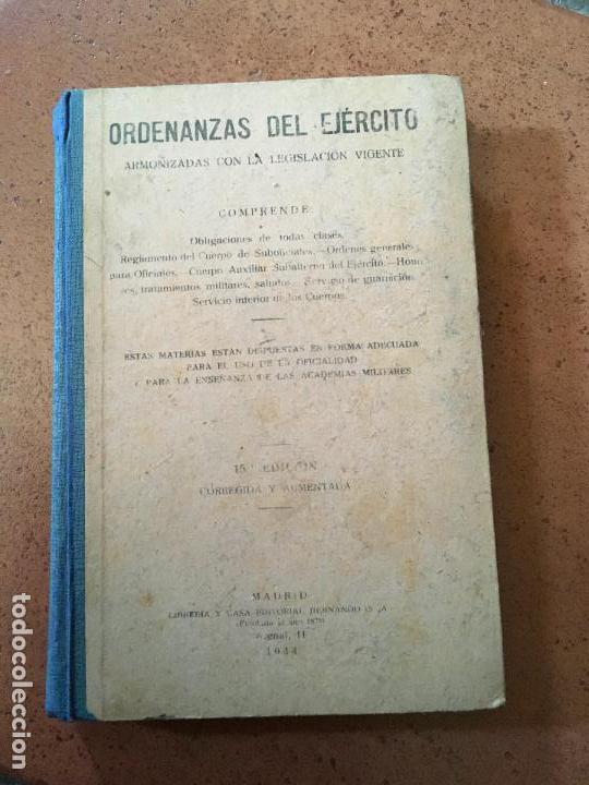 Libros: Ordenanzas del ejercito. 1944 - Foto 1