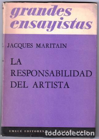 Libros: LA RESPONSABILIDAD DEL ARTISTA - MARITAIN, Jacques - Foto 1