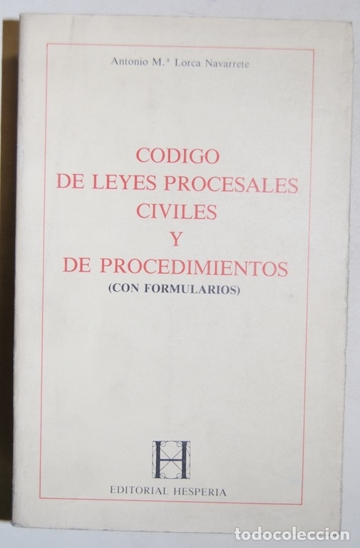 Libros: CODIGO DE LEYES PROCESALES CIVILES Y DE PROCEDIMIENTOS (con formularios) - LORCA NAVARRETE, Antonio - Foto 1
