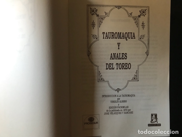 Libros: Tauromaquia y anales del toreo. Facs&iacute;mil. - Foto 2