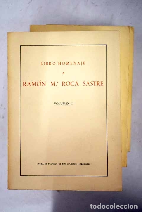 Libros: Libro-homenaje a Ram&oacute;n M&ordf; Roca Sastre - Foto 1