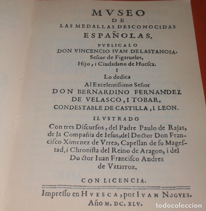 Libros: MUSEO DE LAS MEDALLAS DESCONOCIDAS ESPA&Ntilde;OLAS, FACSIMIL - Foto 2