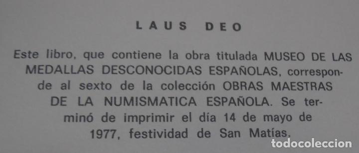 Libros: MUSEO DE LAS MEDALLAS DESCONOCIDAS ESPA&Ntilde;OLAS, FACSIMIL - Foto 6