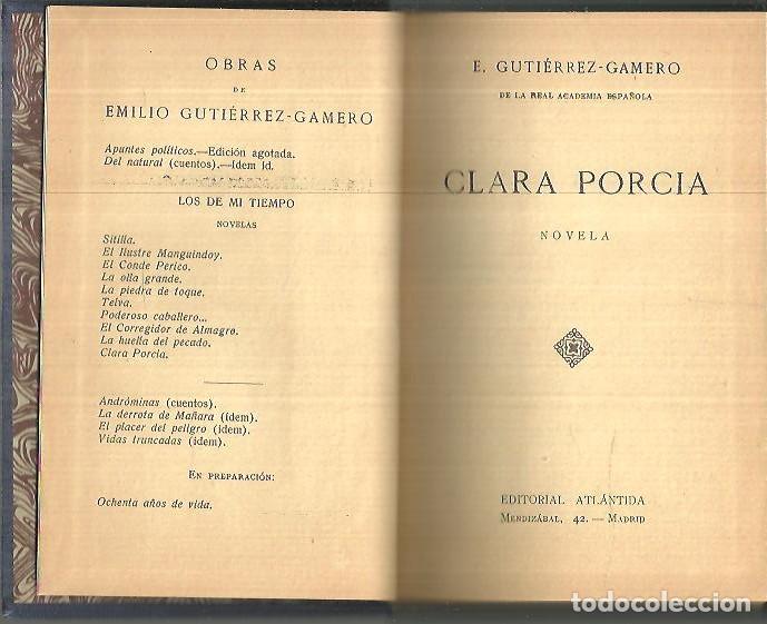 Libros: CLARA PORCIA. - GUTIERREZ GAMERO, E. - Foto 1