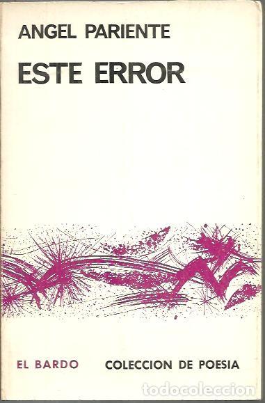 Libros: ESTE ERROR. - PARIENTE, Angel. - Foto 1