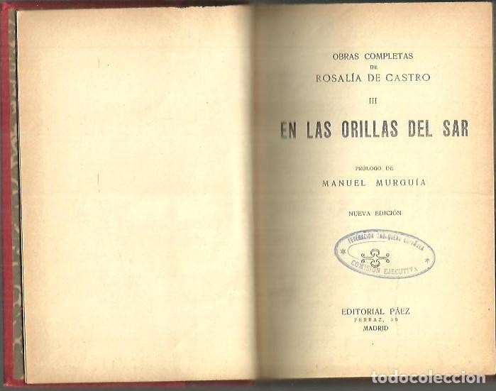 Libros: EN LAS ORILLAS DEL SAR. - CASTRO, Rosal&iacute;a de. - Foto 1