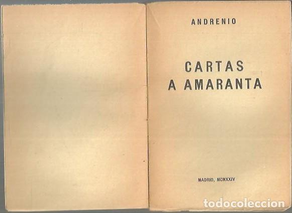 Libros: CARTAS A AMARANTA. - GOMEZ DE BAQUERO, E. (ANDRENIO). - Foto 1
