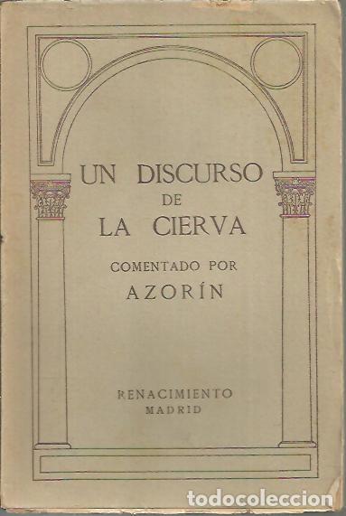 Libros: UN DISCURSO DE LA CIERVA. - AZORIN. - Foto 1