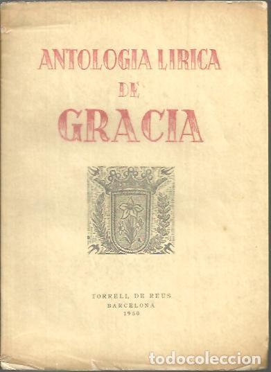 Libri di seconda mano: ANTOLOGIA LIRICA DE GRACIA. - AA.VV.
