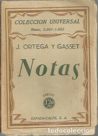 Libros: NOTAS. - ORTEGA Y GASSET, Jos&eacute;. - Foto 1
