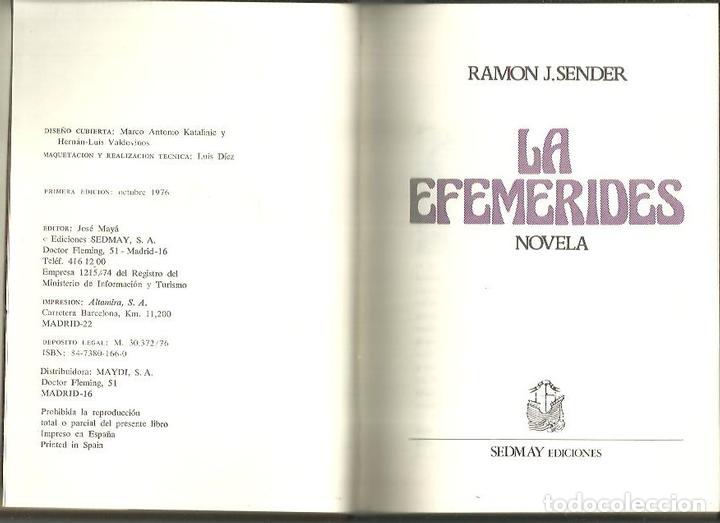 Libros: LA EFEMERIDES. - SENDER, Ram&oacute;n J. - Foto 1