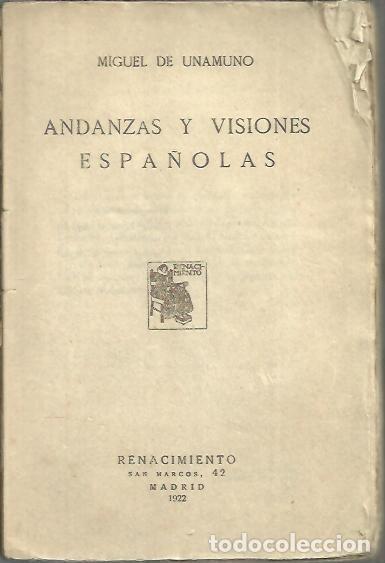 Libros: ANDANZAS Y VISIONES ESPA&Ntilde;OLAS. - UNAMUNO, Miguel de. - Foto 1
