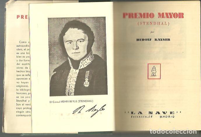 Libros: PREMIO MAYOR. (STENDHAL). - KAYSER, Rudolf. - Foto 1