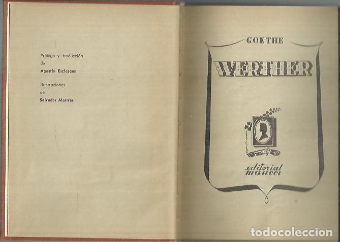 Libros: WERTHER. - GOETHE, J.W. - Foto 1