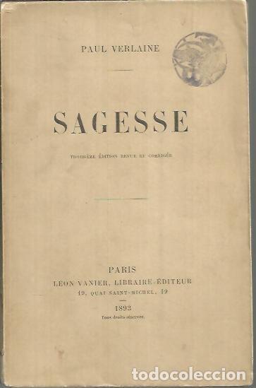 Libros: SAGESSE. - VERLAINE, Paul. - Foto 1