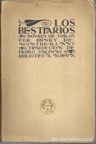 Libros: LOS BESTIARIOS. - MONTHERLANT, Henry de. - Foto 1