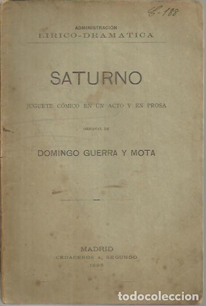 Libros: SATURNO. - GUERRERO Y MOTA, Domingo. - Foto 1