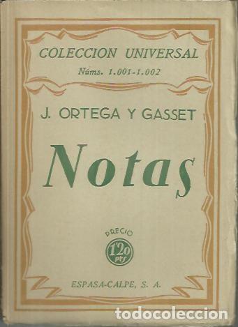 Libros: NOTAS. - ORTEGA Y GASSET, Jos&eacute;. - Foto 1