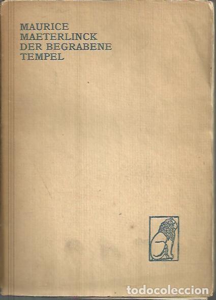 Libros: DER BEGRABENE TEMPEL. - MAETERLINCK, Maurice. - Foto 1