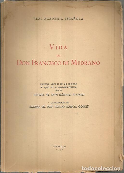 Libros: VIDA DE DON FRANCISCO DE MEDRANO. - ALONSO, D&aacute;maso. - Foto 1
