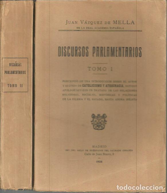 Libros: DISCURSOS PARLAMENTARIOS. - VAZQUEZ DE MELLA, Juan. - Foto 1