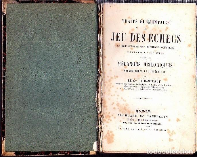 Libros: TRAITE &Eacute;LEMENTAIRE JEU DES &Eacute;CHECS EXPOSE DAPRES UNE METHODE NOUVELLE POUR EN FACILITER L&acute;ETUDE PREC - Foto 1