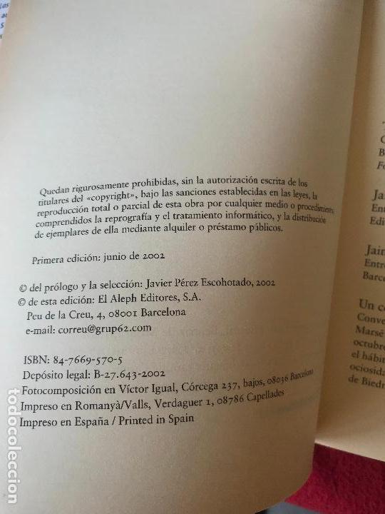 Libros: Conversaciones. Jaime Gil de Biedma. El Aleph. 2002 - Foto 3