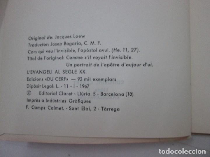 Libros: LIBRO - COM QUI VEU LINVISIBLE, LAPOSTOL AVUI - JACQUES LOEW - Foto 3