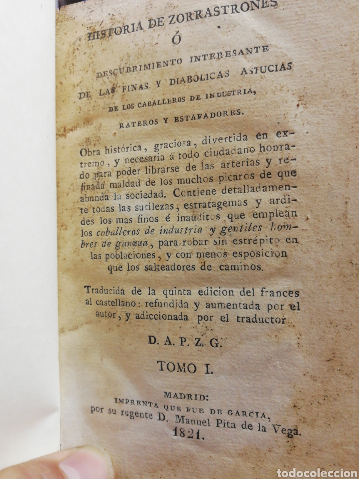 Libros: HISTORIA DE ZORRASTRONES O descubrimiento interesante de las finas y diabolicas astucias de los