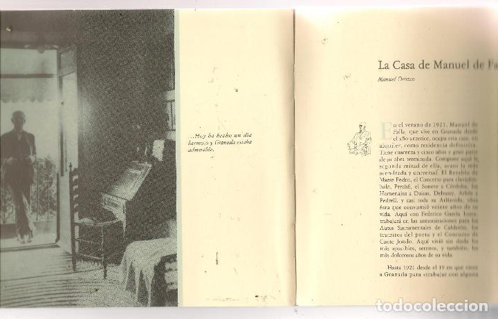 Libros: CASA MUSEO MANUEL DE FALLA. CENTRO CULTURAL GRANADA. JULIO 1988. (ST/C26) - Foto 3