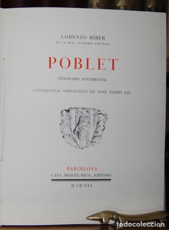 Libros: POBLET. Itinerario sentimental - RIBER, Lorenzo - Foto 1