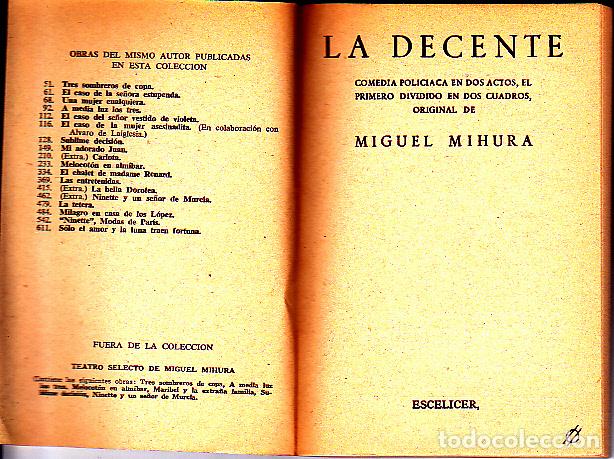 Libros: LA DECENTE. - MIHURA, Miguel. - Foto 1