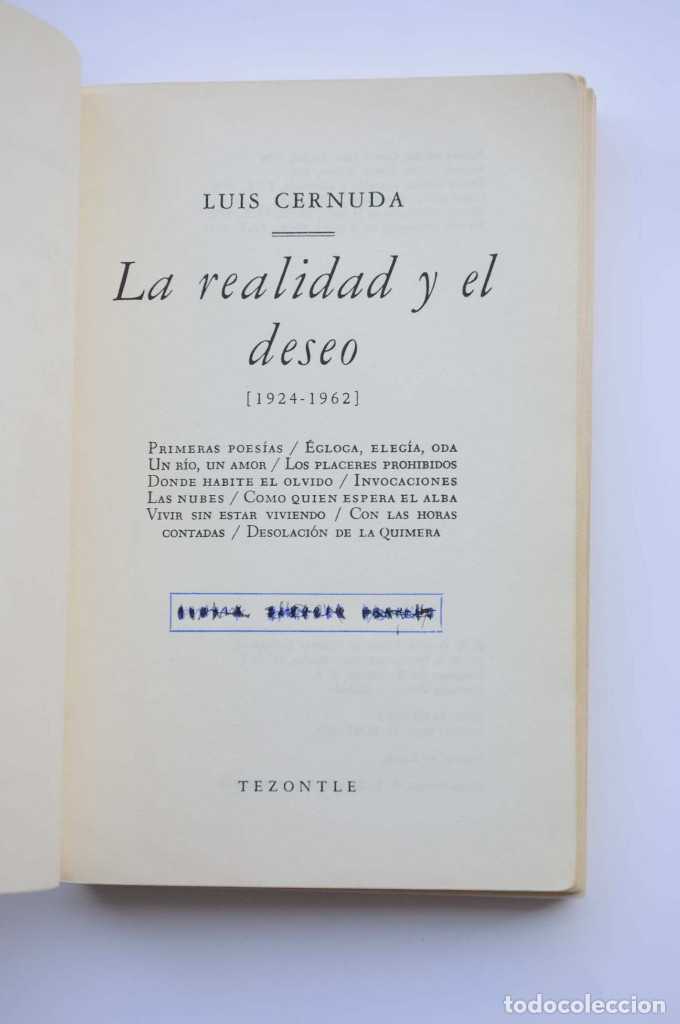 Libros: La realidad y el deseo, 1924 - 1962 - CERNUDA, Luis - Foto 2
