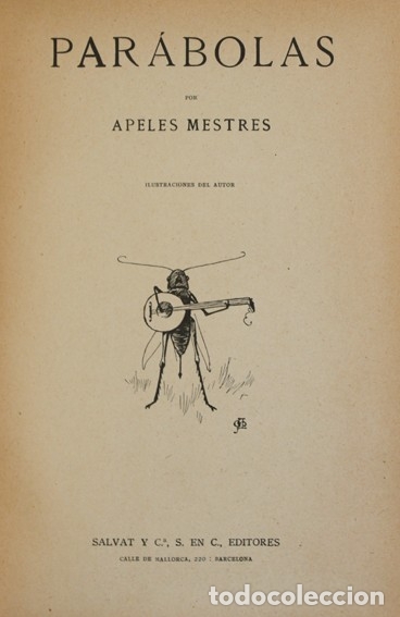 Libros: PAR&Aacute;BOLAS. - MESTRES, Apeles. Barcelona, s.a. (c. 1925). - Foto 2