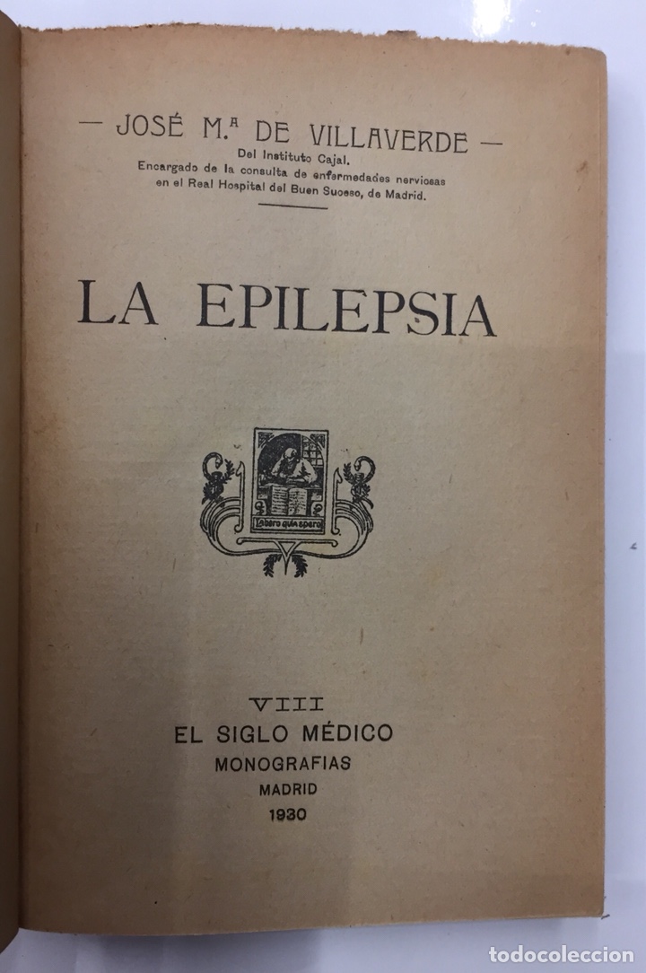 Libros: LA EPILEPSIA - VILLAVERDE.Jose.M&ordf; - Foto 3